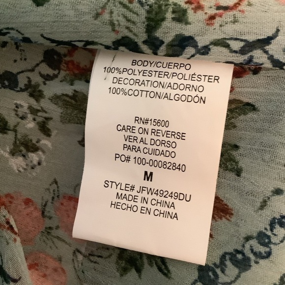 Mason & Belle Women’s med blue floral lace‎ trim bohemian festival hippie kimono - Picture 6 of 9